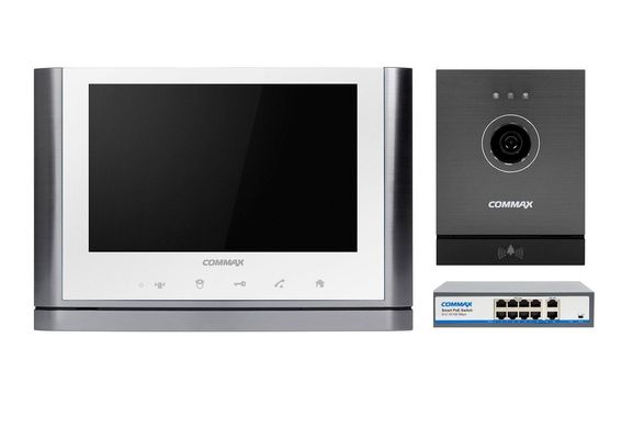 Комплект видеодомофона CIOT-1020M + Commax CIOT-D20M (A) White + Dark Silver