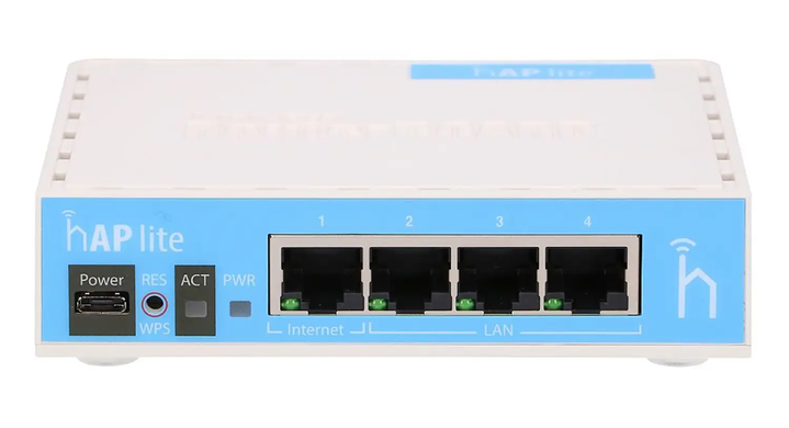 Wi-Fi точка доступу з 4-портами MikroTik hAP lite (RB941-2nD) 2.4GHz