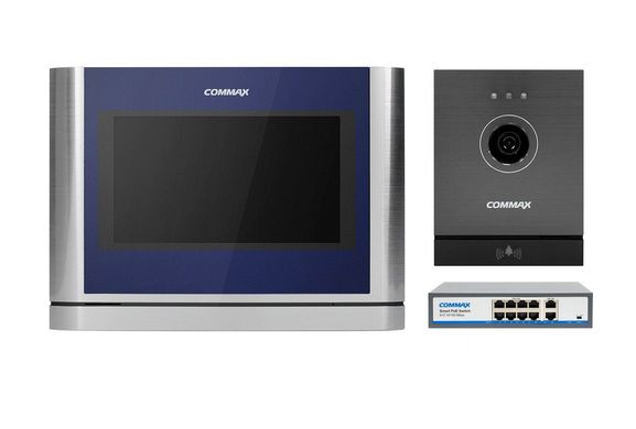 Комплект відеодомофона Commax CIOT-700M + Commax CIOT-D20M (A) Blue