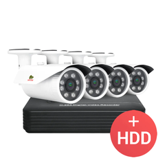 Комплект уличного видеонаблюдения на 4 камеры Partizan PRO AHD-35 + HDD