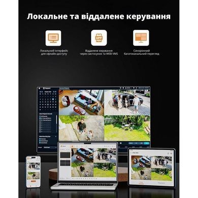 Комплект IP відеоспостереження на 2 купольні камери CYVIO POE Dome 2Kit 4MP N2402D