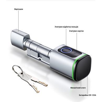 Умный дверной биометрический замок SEVEN LOCK SL-7773BF silver