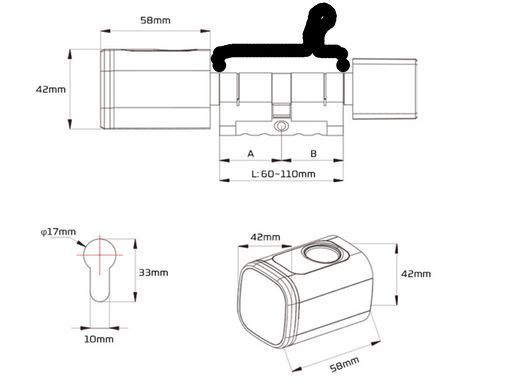 Умный дверной биометрический замок SEVEN LOCK SL-7773BF silver