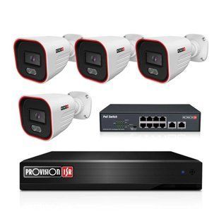 Комплект IP видеонаблюдения на 4 уличных 2Мп камеры Provision-ISR