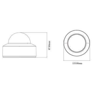 Купольная IP камера с микрофоном TVT TD-9541S4-C(D/PE/AW2), 4Мп