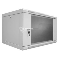 Шкаф серверный SteelNet 9U 600 x 350 для сетевого оборудования (стекло, серый)
