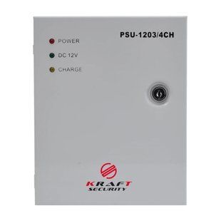 Блок безперебійного живлення Kraft PSU-1203/4CH, 12В/3А