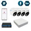 Комплект IP-відеоспостереження на 4 купольні 5 Мп камери Hikvision HK-IP7114OW-5MP