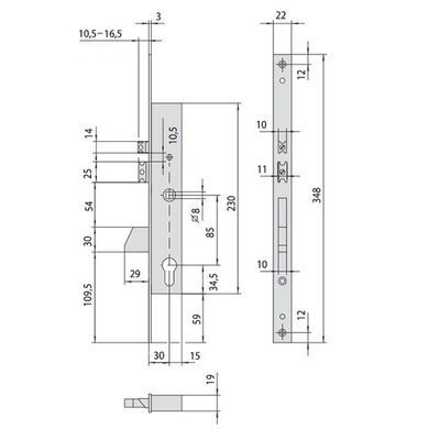Электромеханический замок CISA 16215.30 (BS30*85мм)