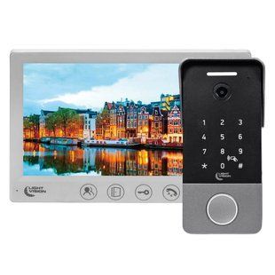 Комплект видеодомофона Light Vision AMSTERDAM FHD White + видеопанель RIO FHD(KEY) Silver