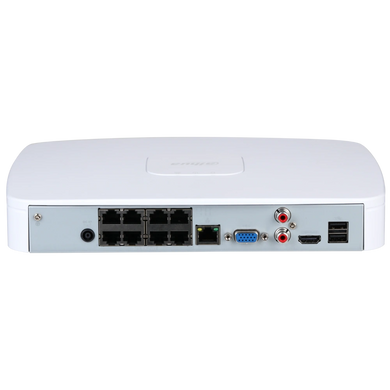 8-канальний IP реєстратор з PoE Dahua NVR2108-8P-I2, 12Мп
